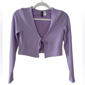 Tie front fine knit cardigan